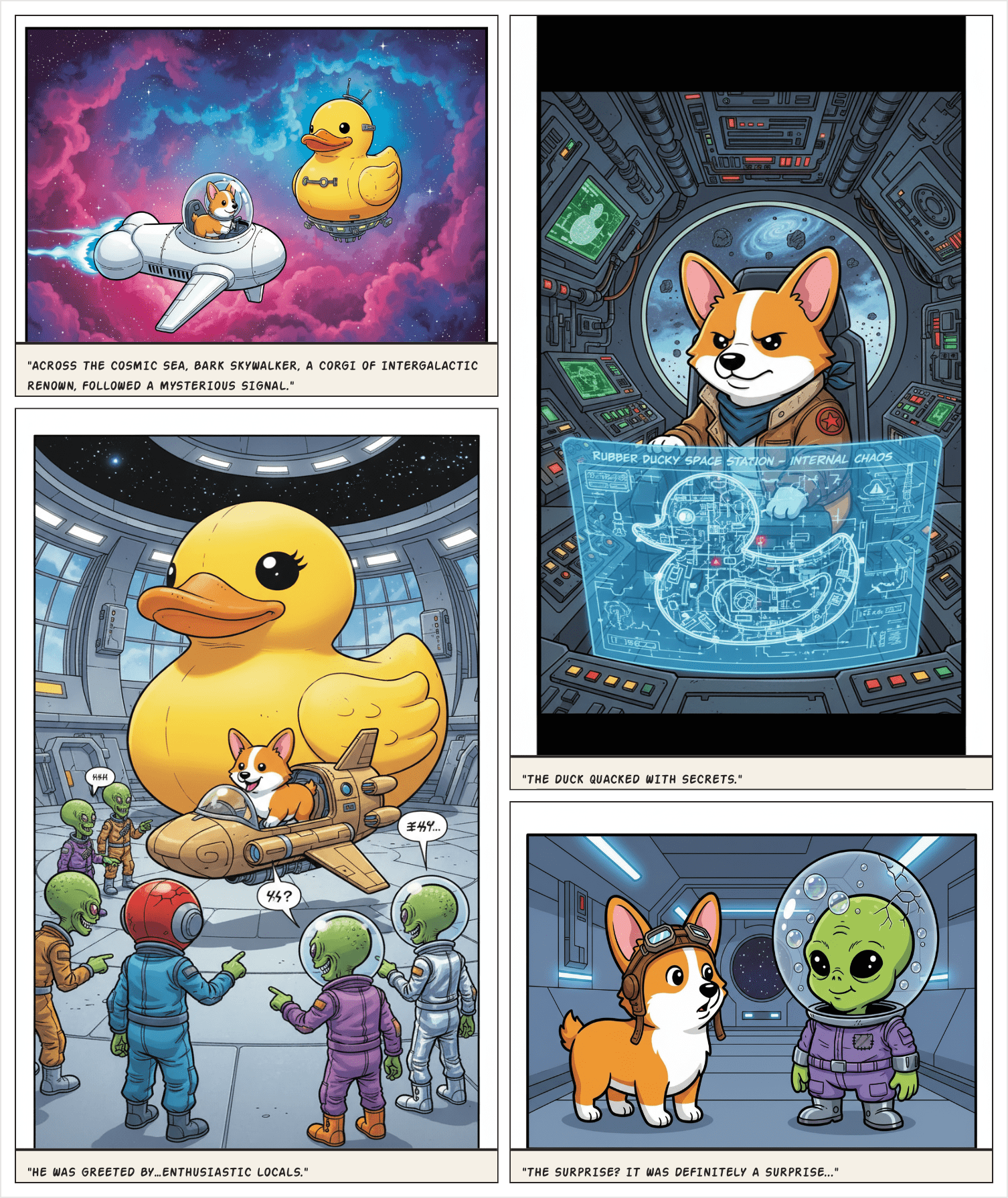 Consistent character illustration showing the same character across multiple panels